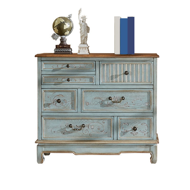 Traditional Wood Media Chest Horizontal Lingerie Chest with Drawers