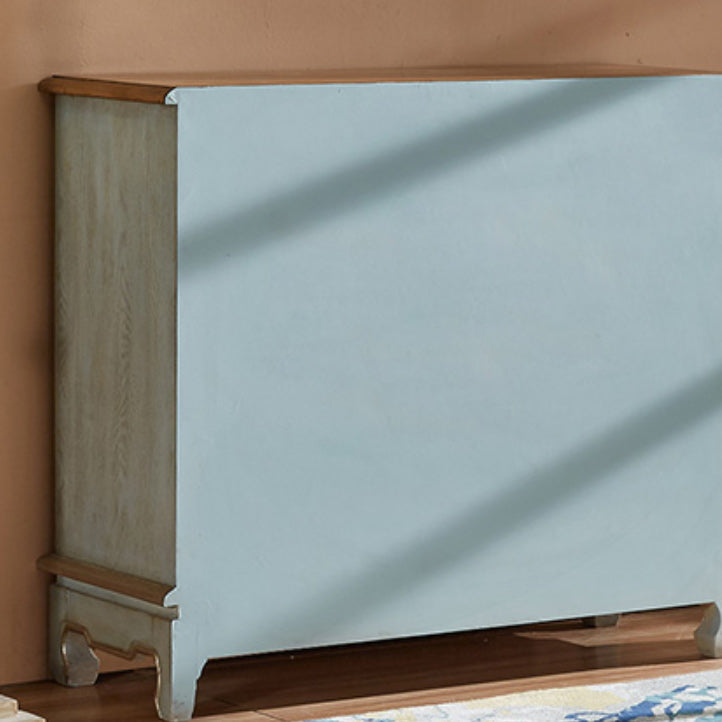 Traditional Wood Media Chest Horizontal Lingerie Chest with Drawers