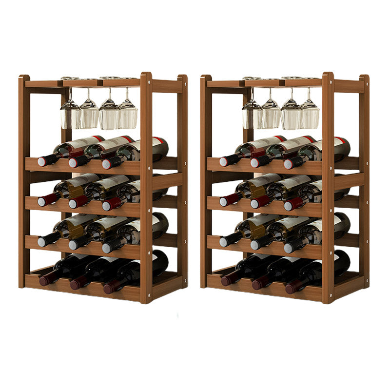 Countertop Wine Rack Solid Wood Wine Bottle Rack for Kitchen