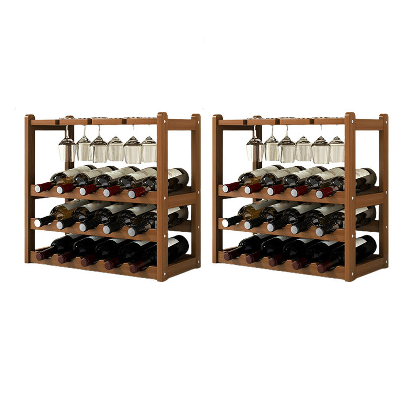 Countertop Wine Rack Solid Wood Wine Bottle Rack for Kitchen