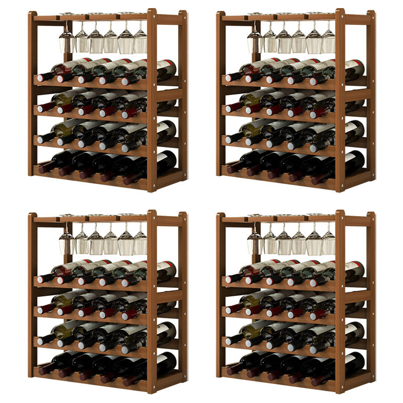 Countertop Wine Rack Solid Wood Wine Bottle Rack for Kitchen
