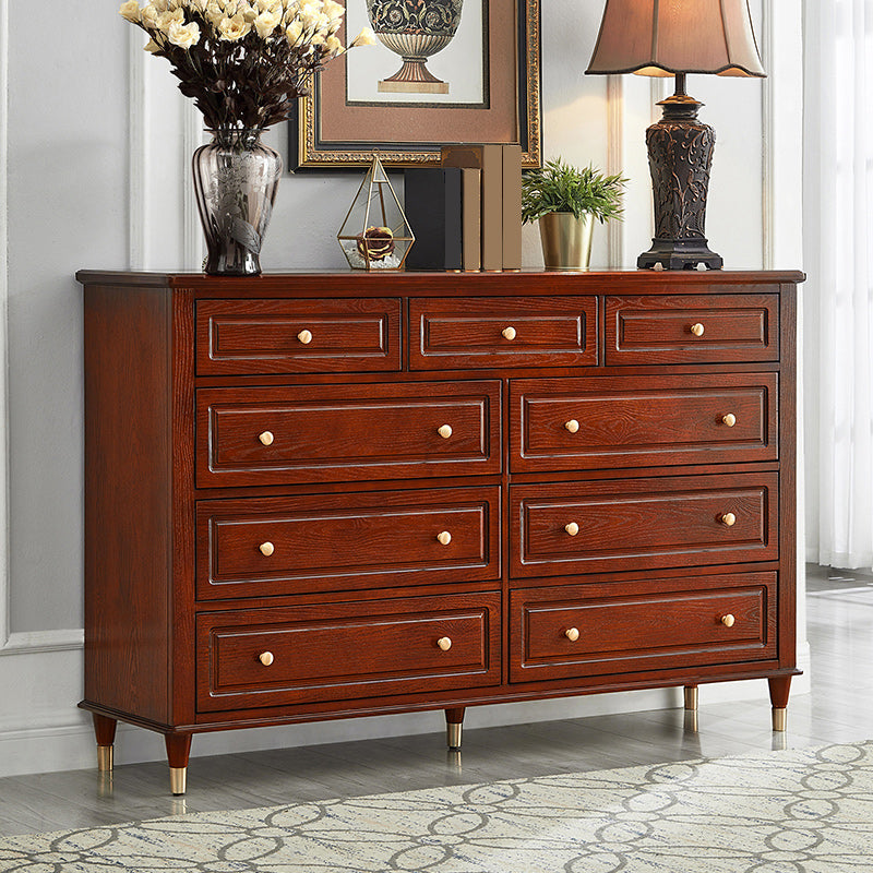 Traditional Storage Chest Solid Wood Dresser with 3/4/6/7/9 Drawers