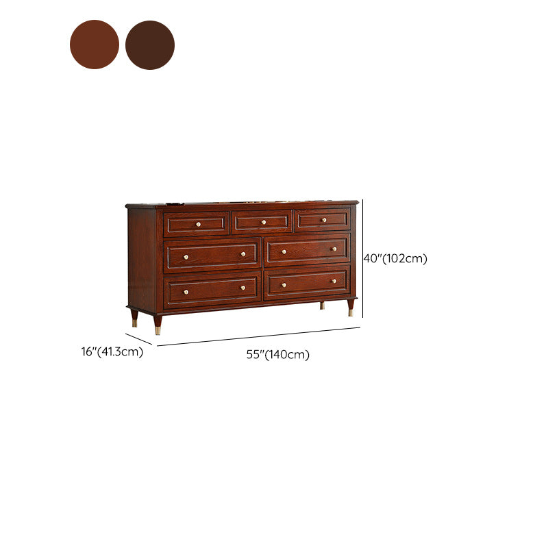 Traditional Storage Chest Solid Wood Dresser with 3/4/6/7/9 Drawers