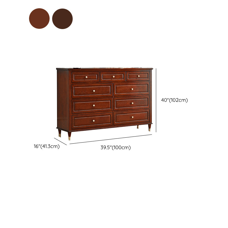 Traditional Storage Chest Solid Wood Dresser with 3/4/6/7/9 Drawers