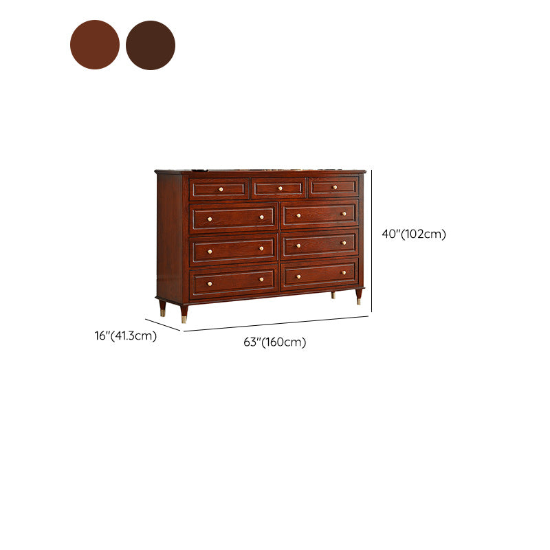 Traditional Storage Chest Solid Wood Dresser with 3/4/6/7/9 Drawers