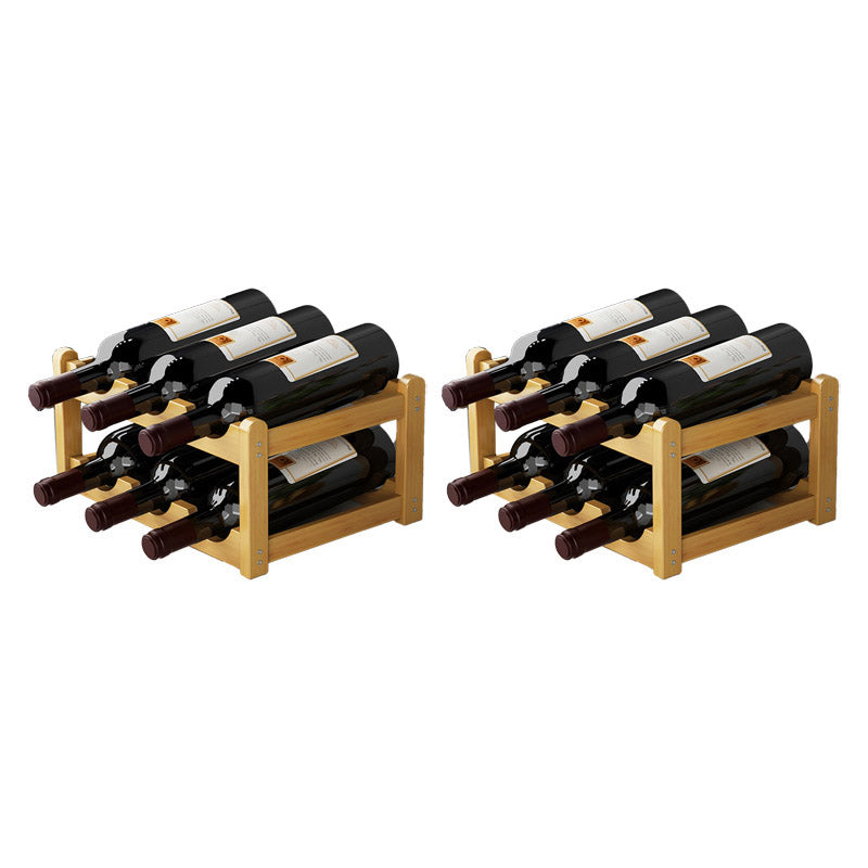 Countertop Modern Wine Rack Solid Wood Wine Bottle Rack for Living Room