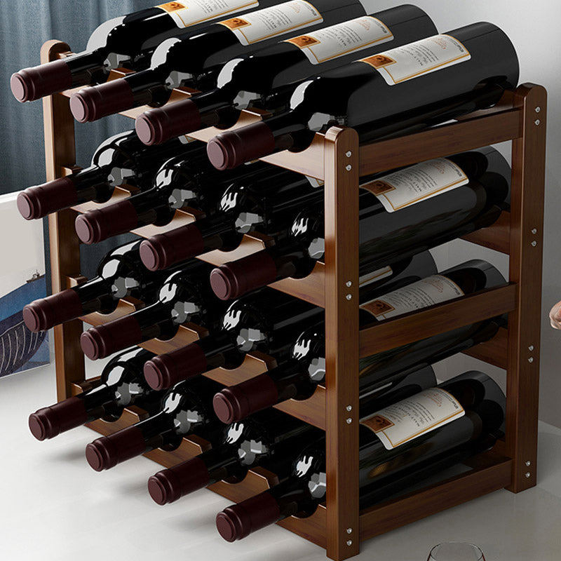 Countertop Modern Wine Rack Solid Wood Wine Bottle Rack for Living Room