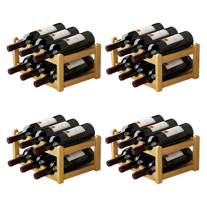 Countertop Modern Wine Rack Solid Wood Wine Bottle Rack for Living Room
