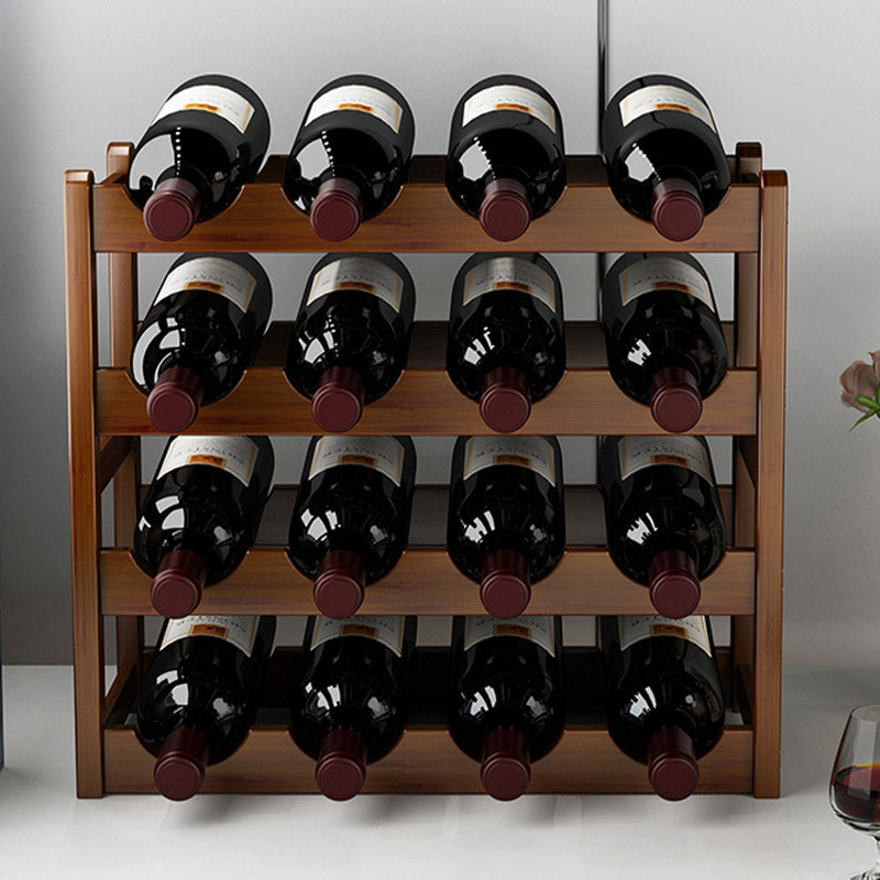 Countertop Modern Wine Rack Solid Wood Wine Bottle Rack for Living Room