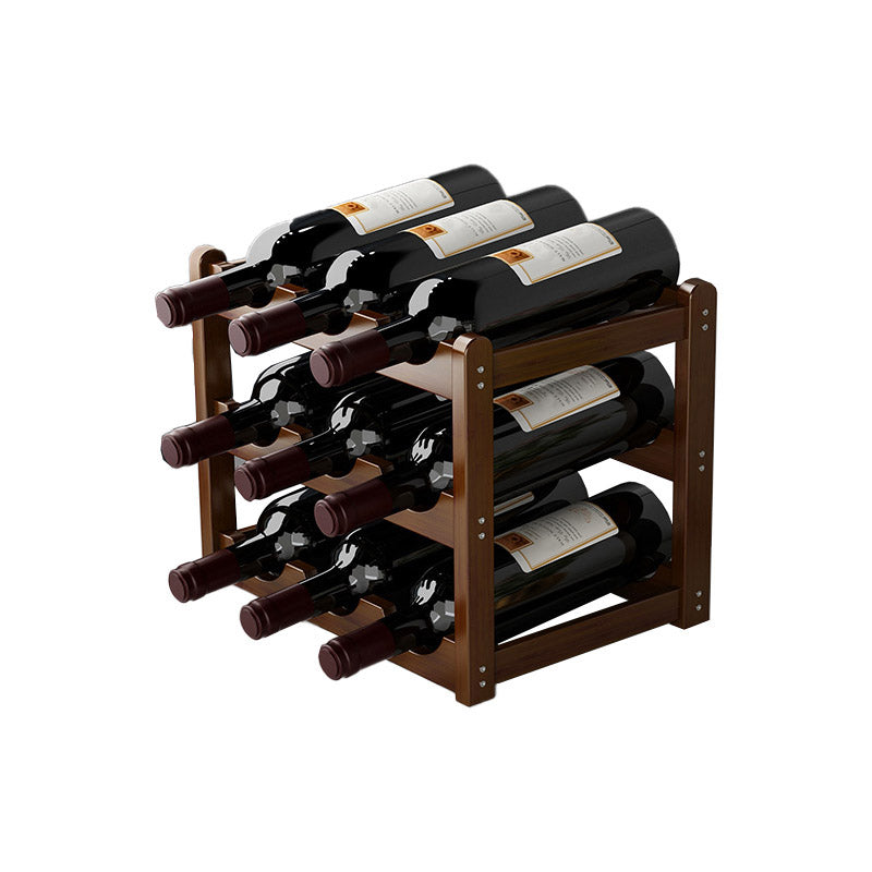 Countertop Modern Wine Rack Solid Wood Wine Bottle Rack for Living Room