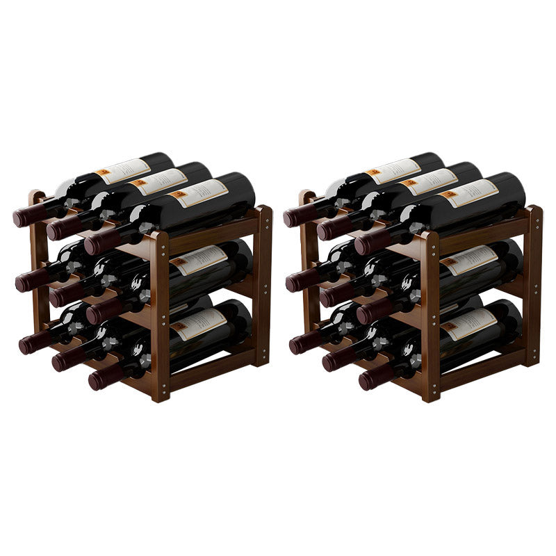 Countertop Modern Wine Rack Solid Wood Wine Bottle Rack for Living Room