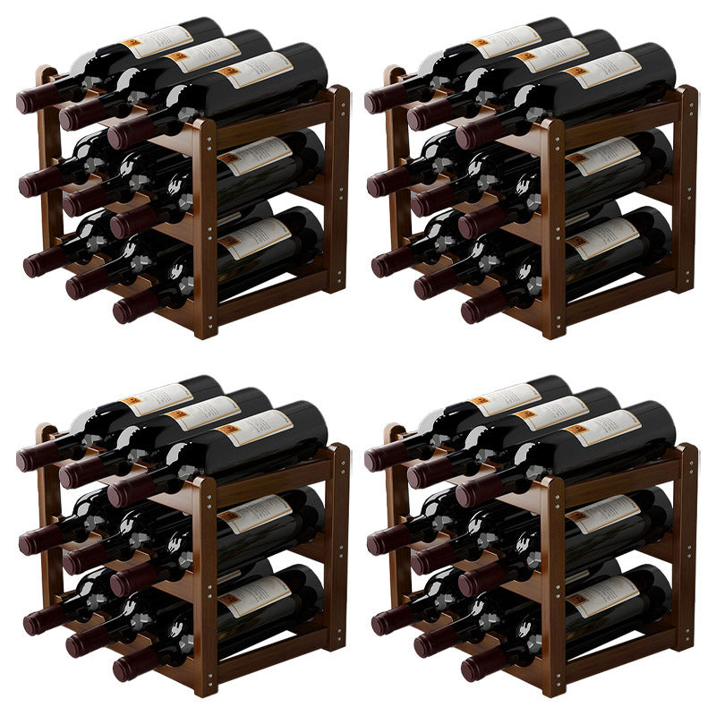 Countertop Modern Wine Rack Solid Wood Wine Bottle Rack for Living Room