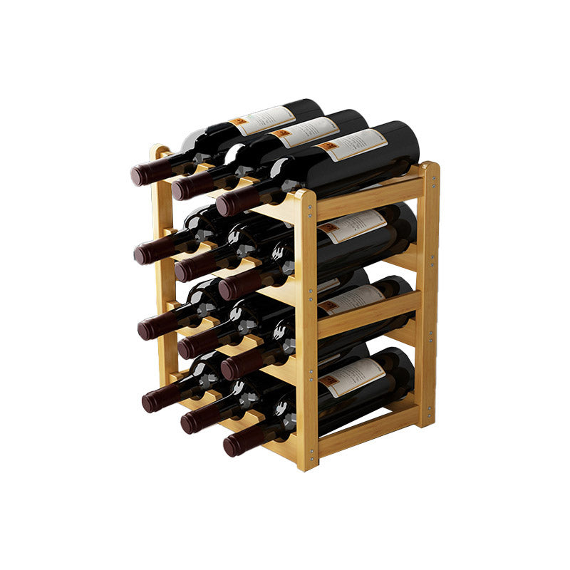 Countertop Modern Wine Rack Solid Wood Wine Bottle Rack for Living Room