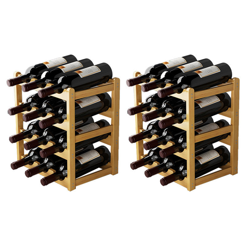 Countertop Modern Wine Rack Solid Wood Wine Bottle Rack for Living Room