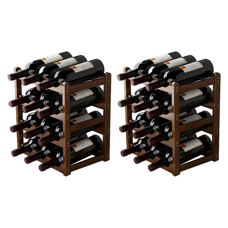 Countertop Modern Wine Rack Solid Wood Wine Bottle Rack for Living Room
