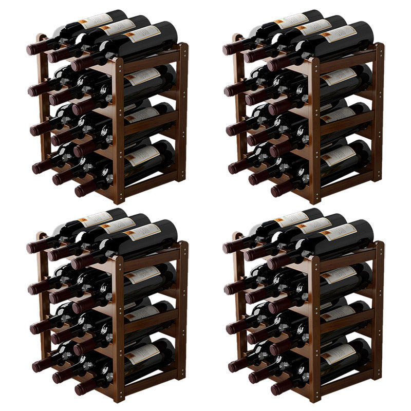 Countertop Modern Wine Rack Solid Wood Wine Bottle Rack for Living Room