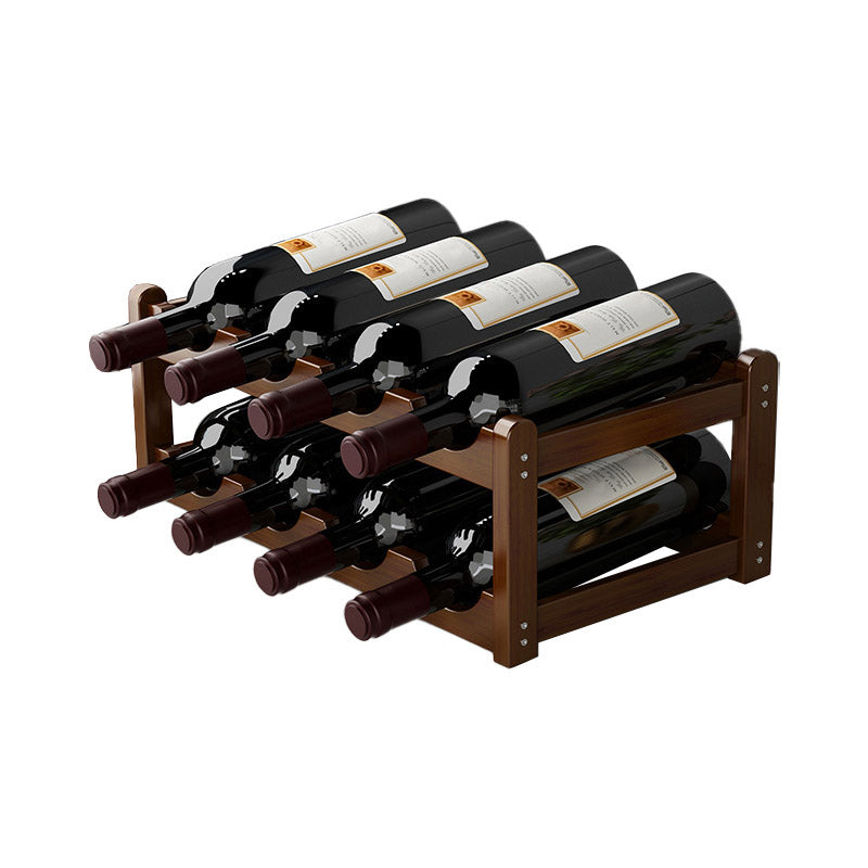 Countertop Modern Wine Rack Solid Wood Wine Bottle Rack for Living Room