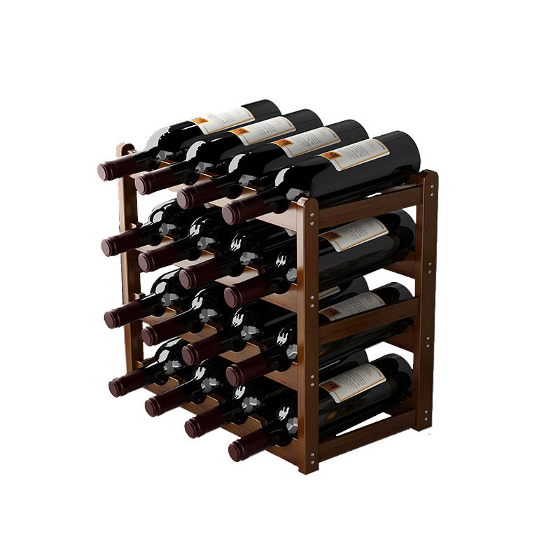 Countertop Modern Wine Rack Solid Wood Wine Bottle Rack for Living Room