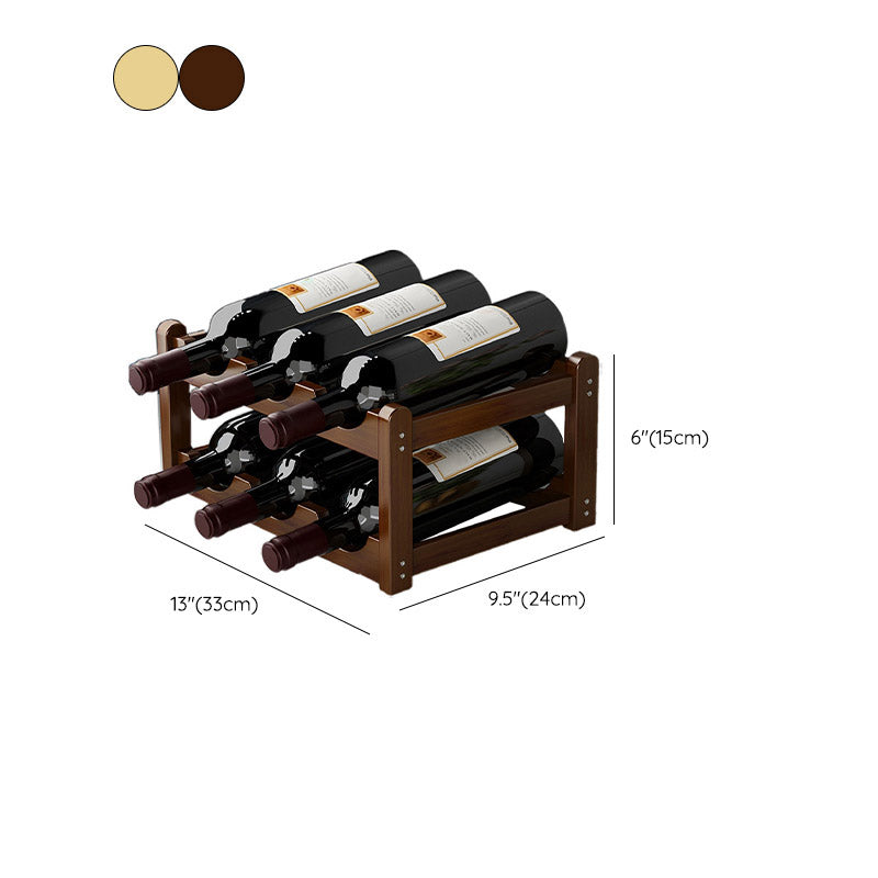 Countertop Modern Wine Rack Solid Wood Wine Bottle Rack for Living Room