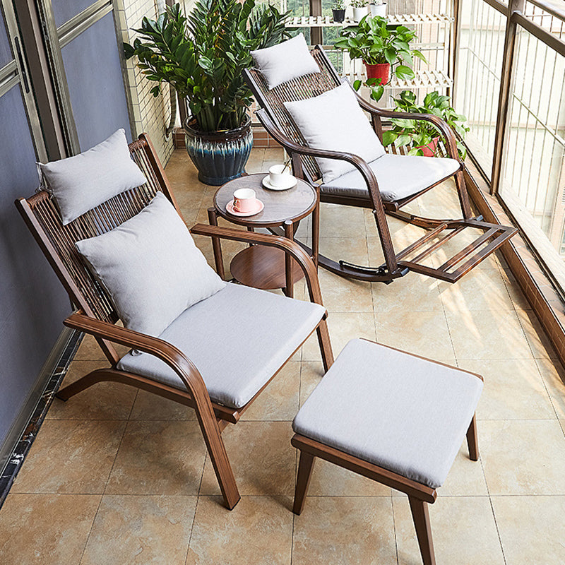 Vintage Style Wood Simple Rocking Chair Lounge Leisure Lazy Chair for Balcony