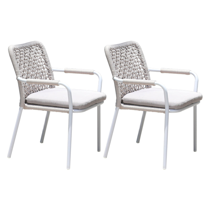 Round White Patio Dining Sets Boho 1/2/3/5/7 Pieces Dining Table Set