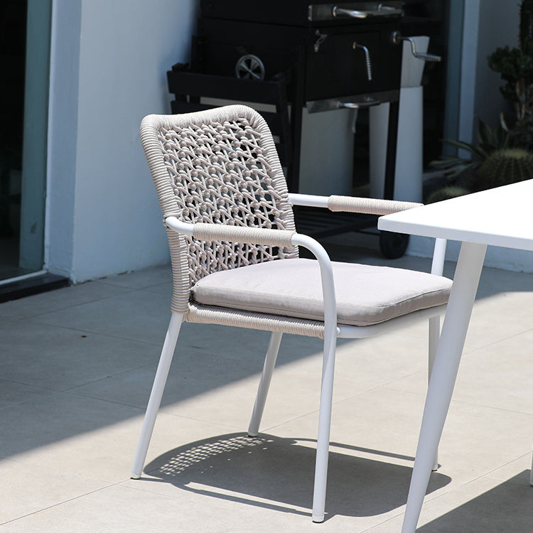 Round White Patio Dining Sets Boho 1/2/3/5/7 Pieces Dining Table Set