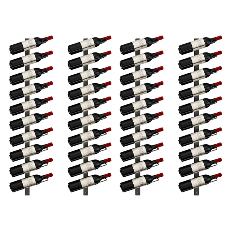 Wall Mounted Iron Bottle Rack Modern Style Wine Rack Bottle in Black