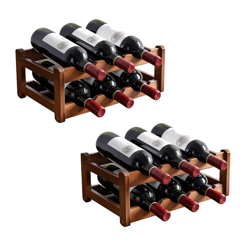 Modern Countertop Wine Rack Solid Wood Wine Bottle Rack for Living Room