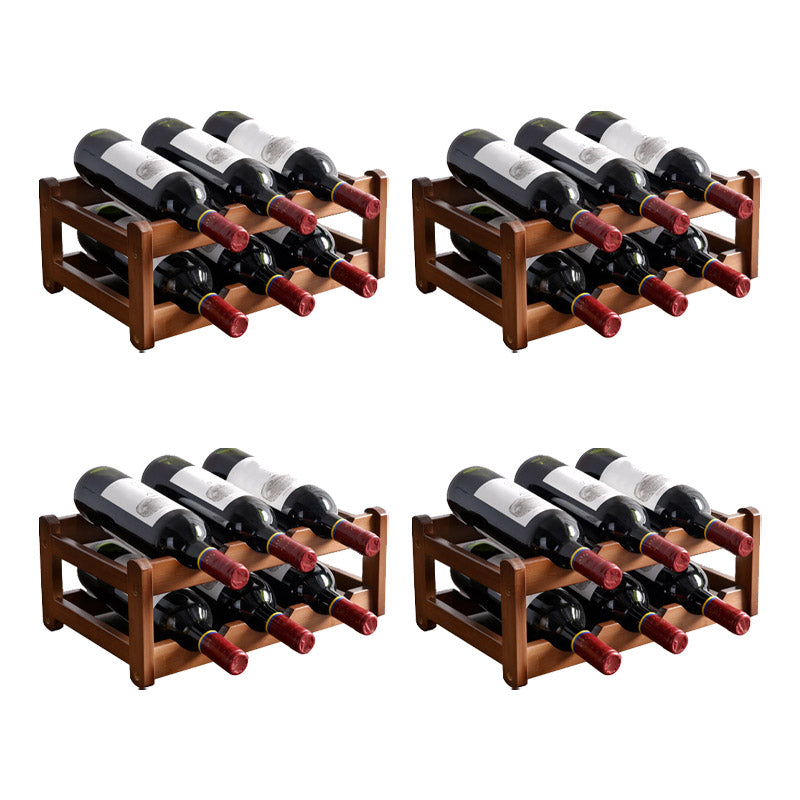 Modern Countertop Wine Rack Solid Wood Wine Bottle Rack for Living Room