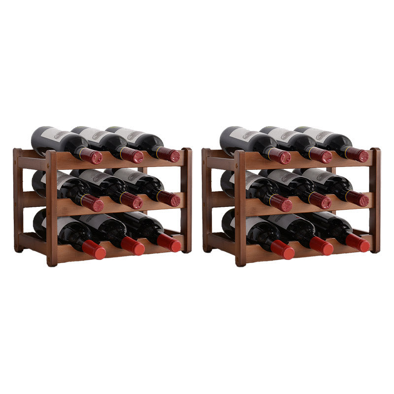Modern Countertop Wine Rack Solid Wood Wine Bottle Rack for Living Room