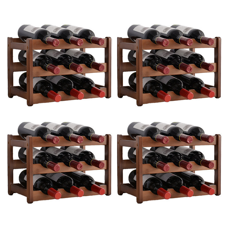 Modern Countertop Wine Rack Solid Wood Wine Bottle Rack for Living Room