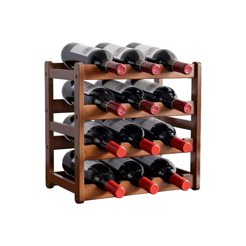 Modern Countertop Wine Rack Solid Wood Wine Bottle Rack for Living Room