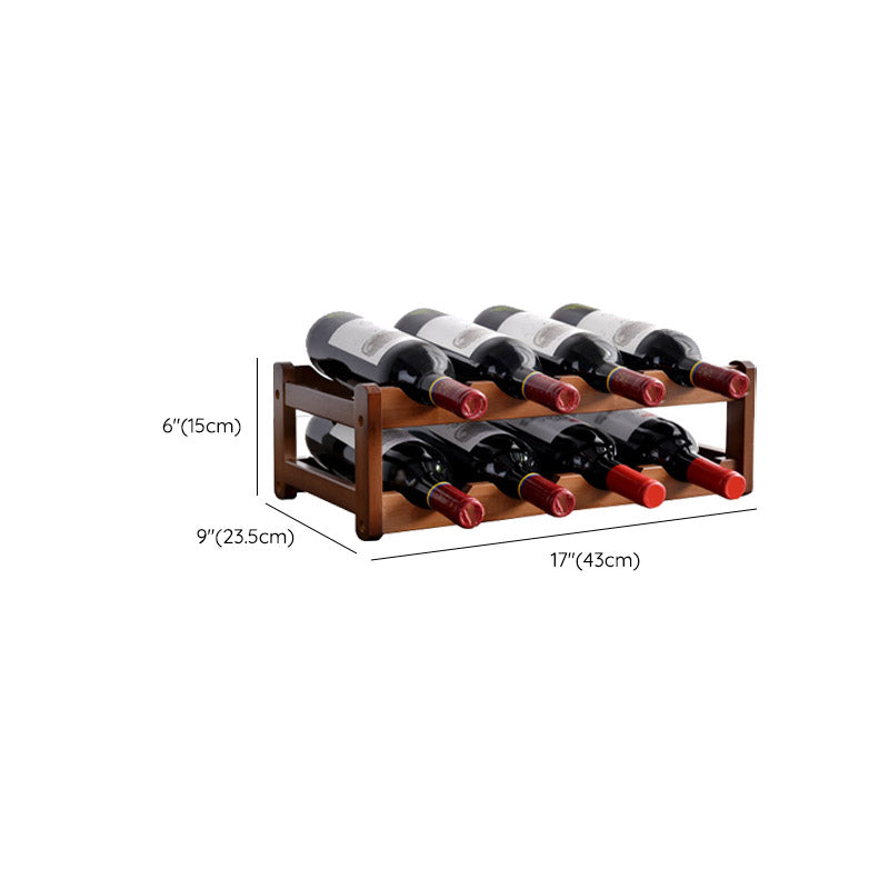 Modern Countertop Wine Rack Solid Wood Wine Bottle Rack for Living Room
