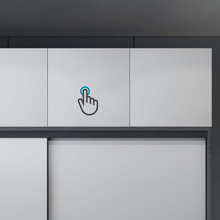 Glossy White Manufactured Wood Storage Cabinet Modern Cabinet with Sliding Doors