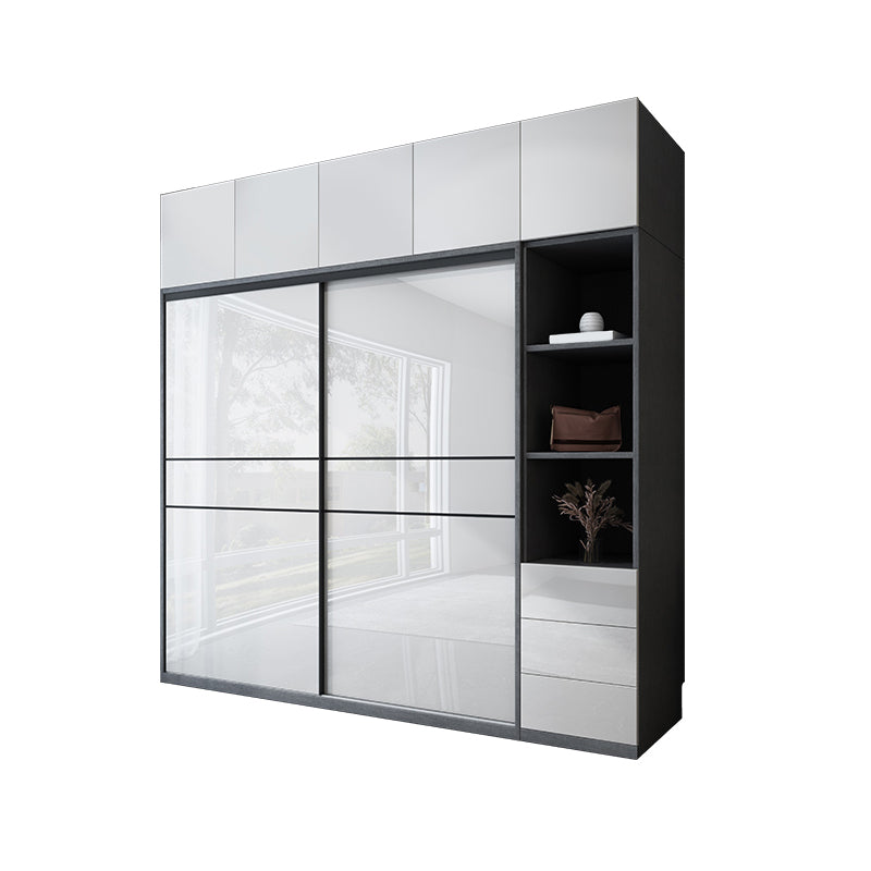 Manufactured Wood Glossy White Storage Cabinet Modern Cabinet for Bedroom