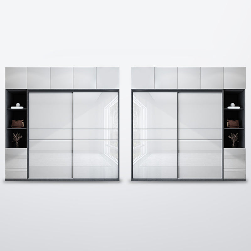 Manufactured Wood Glossy White Storage Cabinet Modern Cabinet for Bedroom