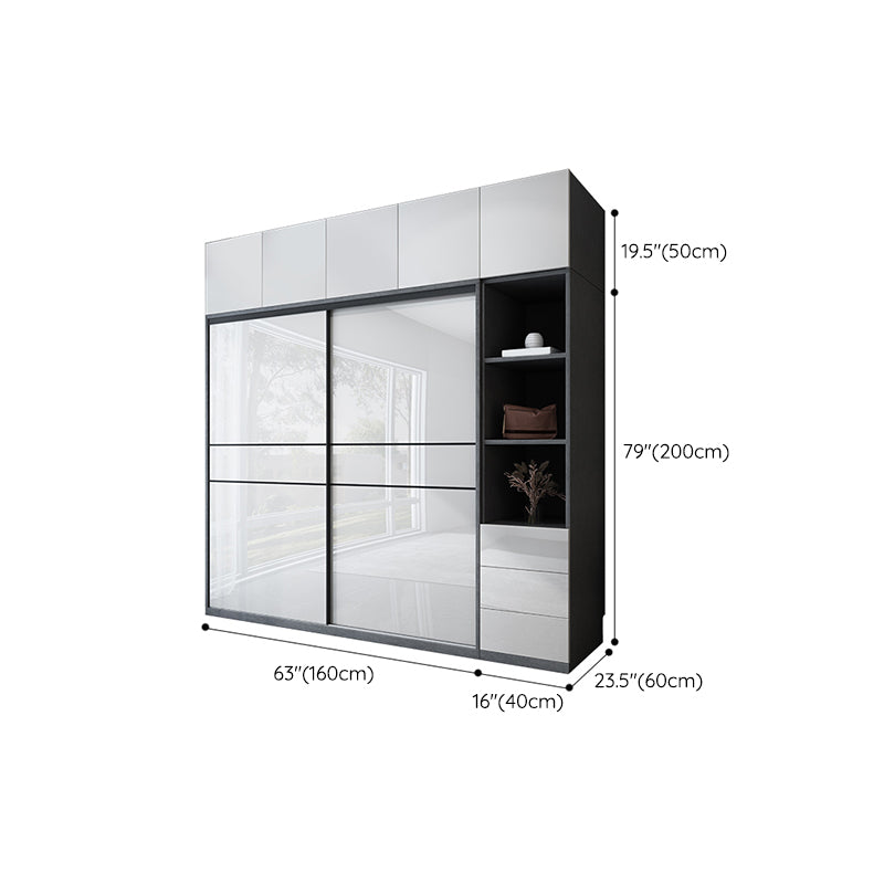 Manufactured Wood Glossy White Storage Cabinet Modern Cabinet for Bedroom