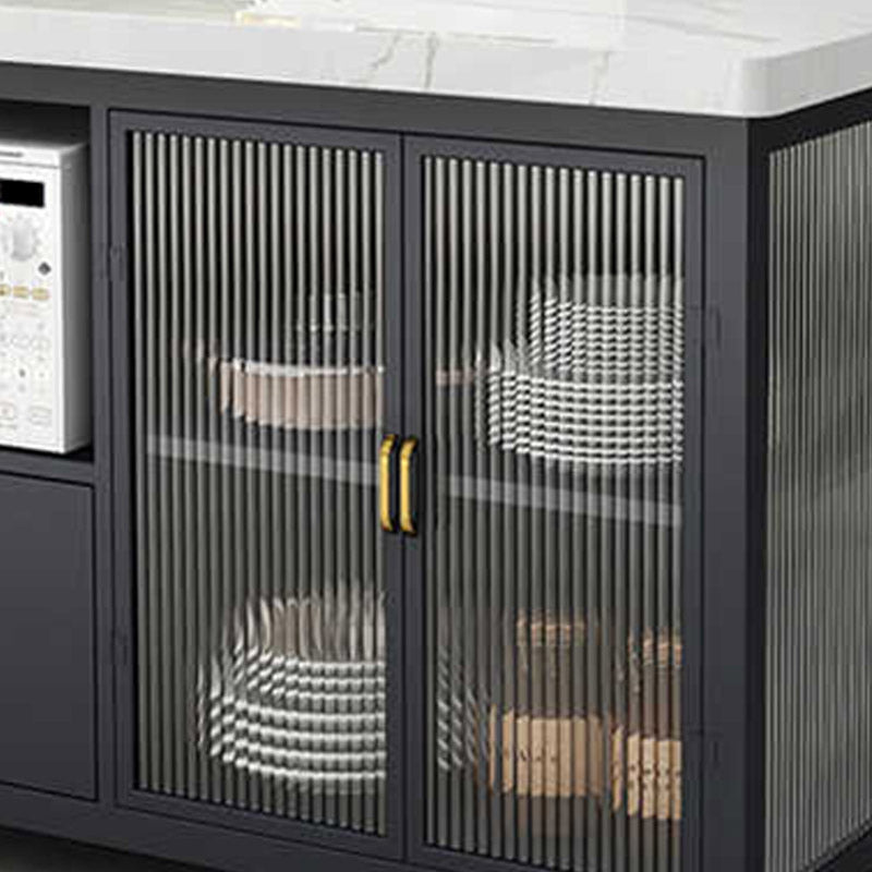 Modern Prep Table Rectangular Rolling Dining Room Kitchen Trolley
