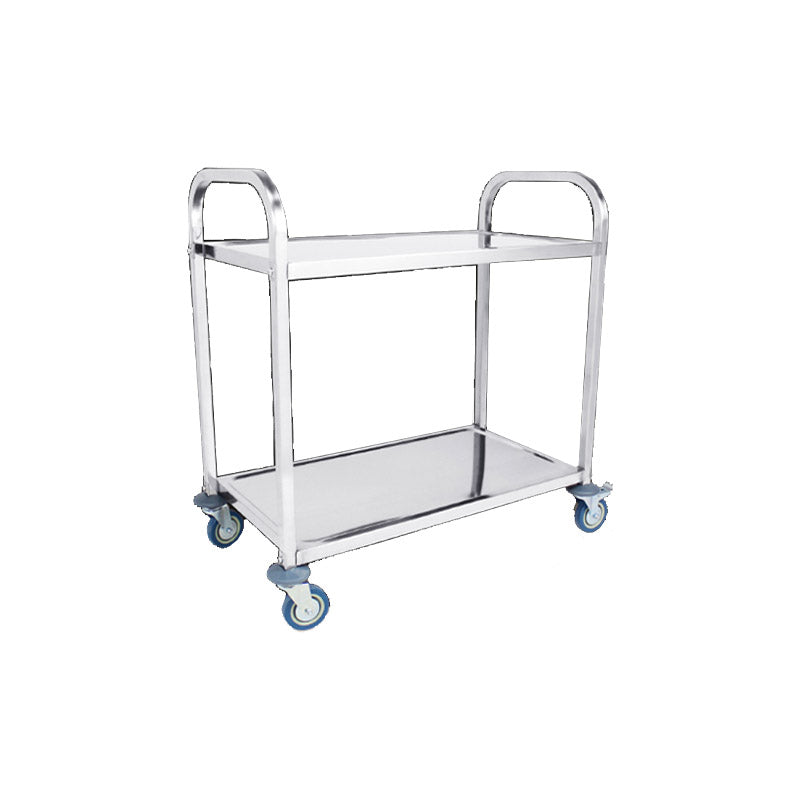 Modern Open Storage Prep Table Rectangular Metal Dining Room Kitchen Trolley