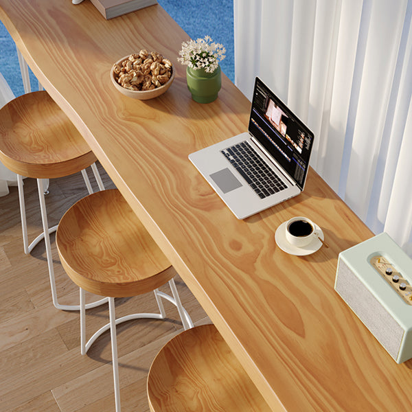 Modern Style Bistro Bar Table Rectangle Wood Metal Base Bar Table for Home