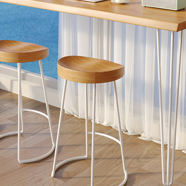 Modern Style Bistro Bar Table Rectangle Wood Metal Base Bar Table for Home