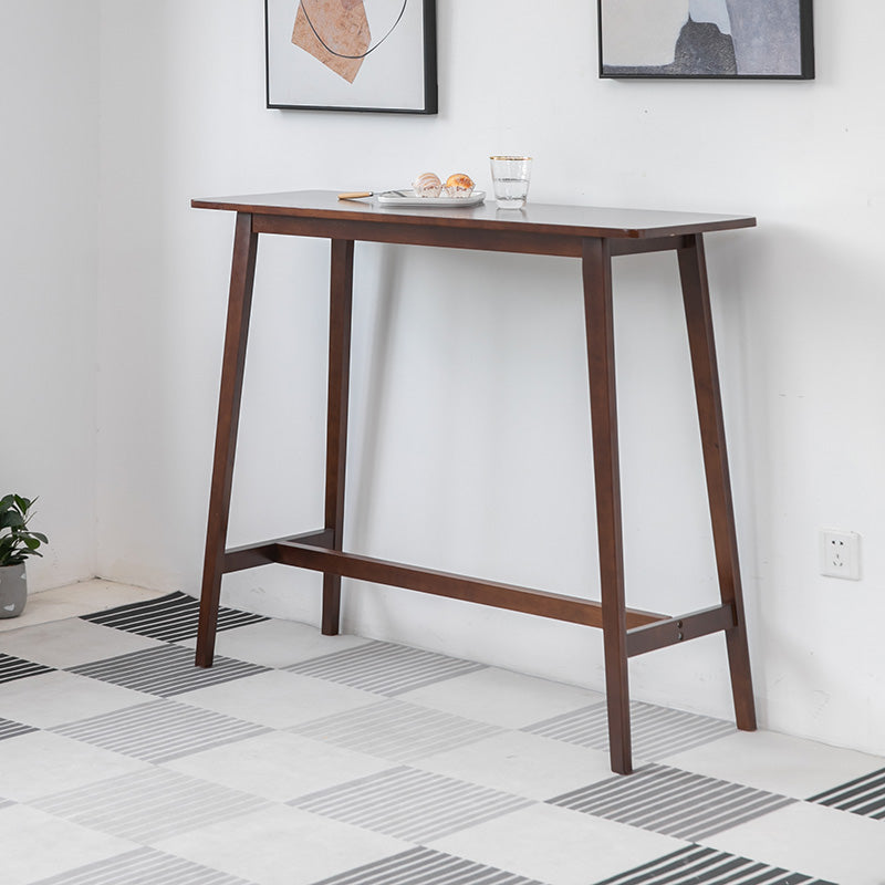 Contemporary Rectangle Bar Table Solid Wood Counter Height Bar Dining Table