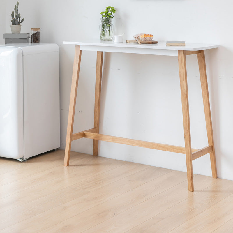 Contemporary Rectangle Bar Table Solid Wood Counter Height Bar Dining Table