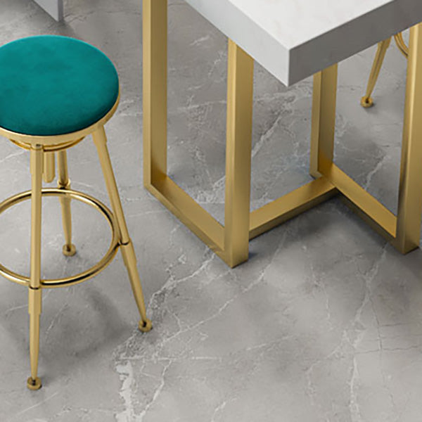 Rectangle Faux Marble Top Bar Table Industrial Counter Height Table with Double Pedestal