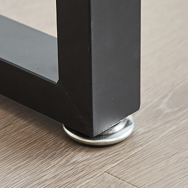 Industrial Solid Wood Bar Table Rectangle Bar Height Table with Double Pedestal Base