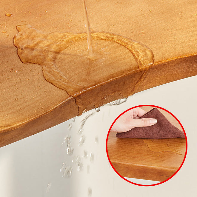 Industrial Solid Wood Bar Table Rectangle Bar Height Table with Double Pedestal Base