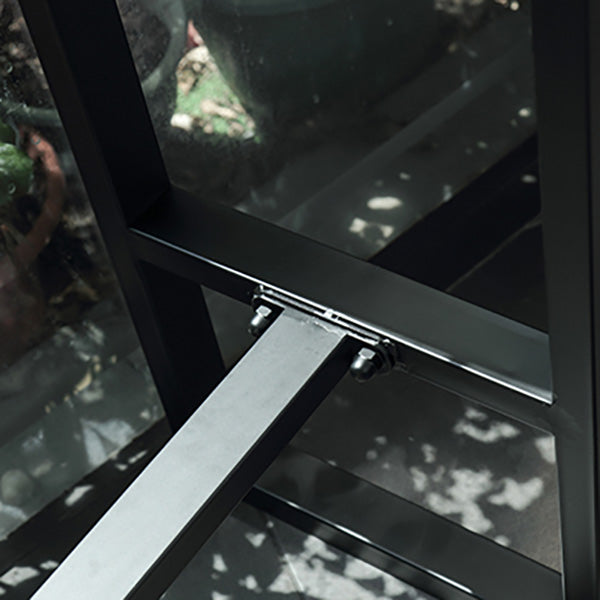 Industrial Rectangle Bar Dining Table Metal and Solid Wood Bar Height Table