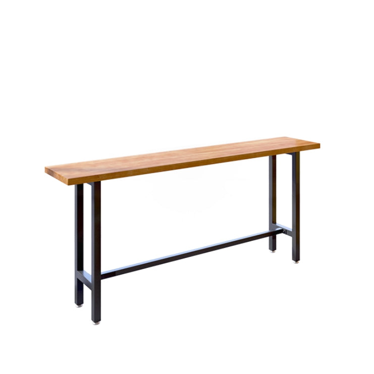 Black Metal Trestle Base Bar Table Industrial Rectangle Bar Height Table