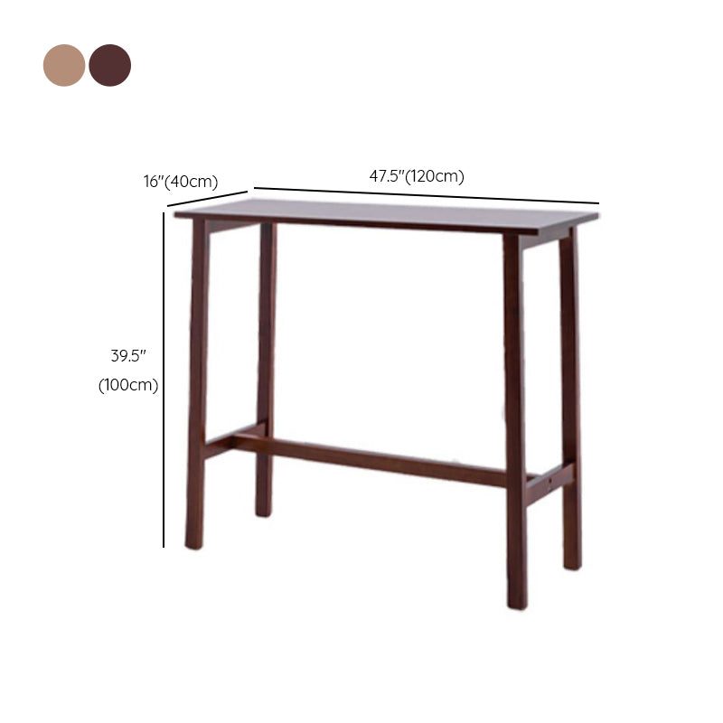 Contemporary Rectangle Bar Table Wood Bar Dining Table for Living Room