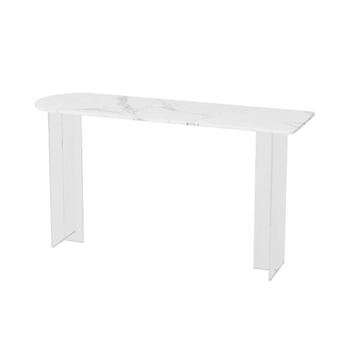 Modern Double Pedestal Bar Dining Table Stone and Acrylic Bar Table